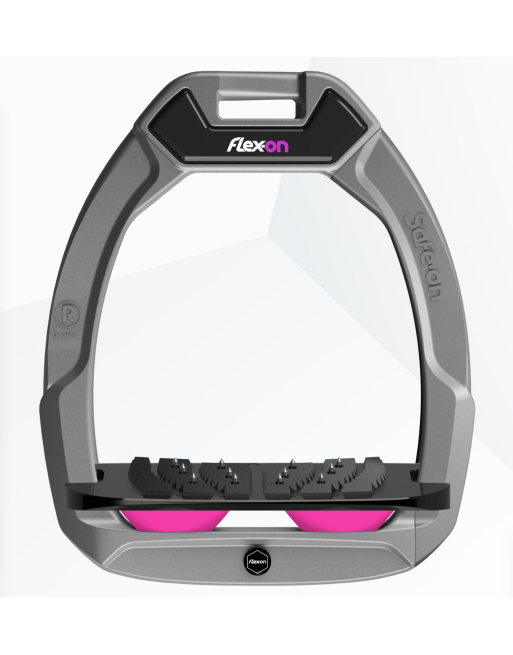 Etriers safe on gris alu/ noir/ rose - FLEX ON Etriers safe on gris alu/ noir/ rose - FLEX ON