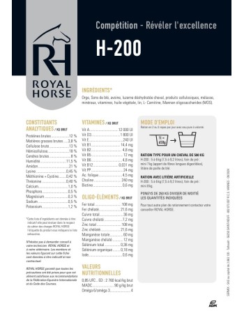 Granulés H200 - Royal Horse